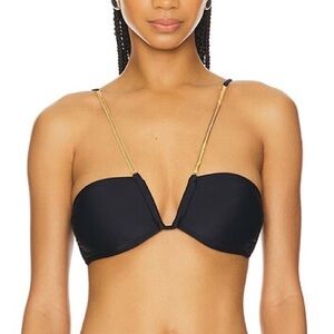 Vix Swimwear Melody Millie Bikini Top in Black Size S